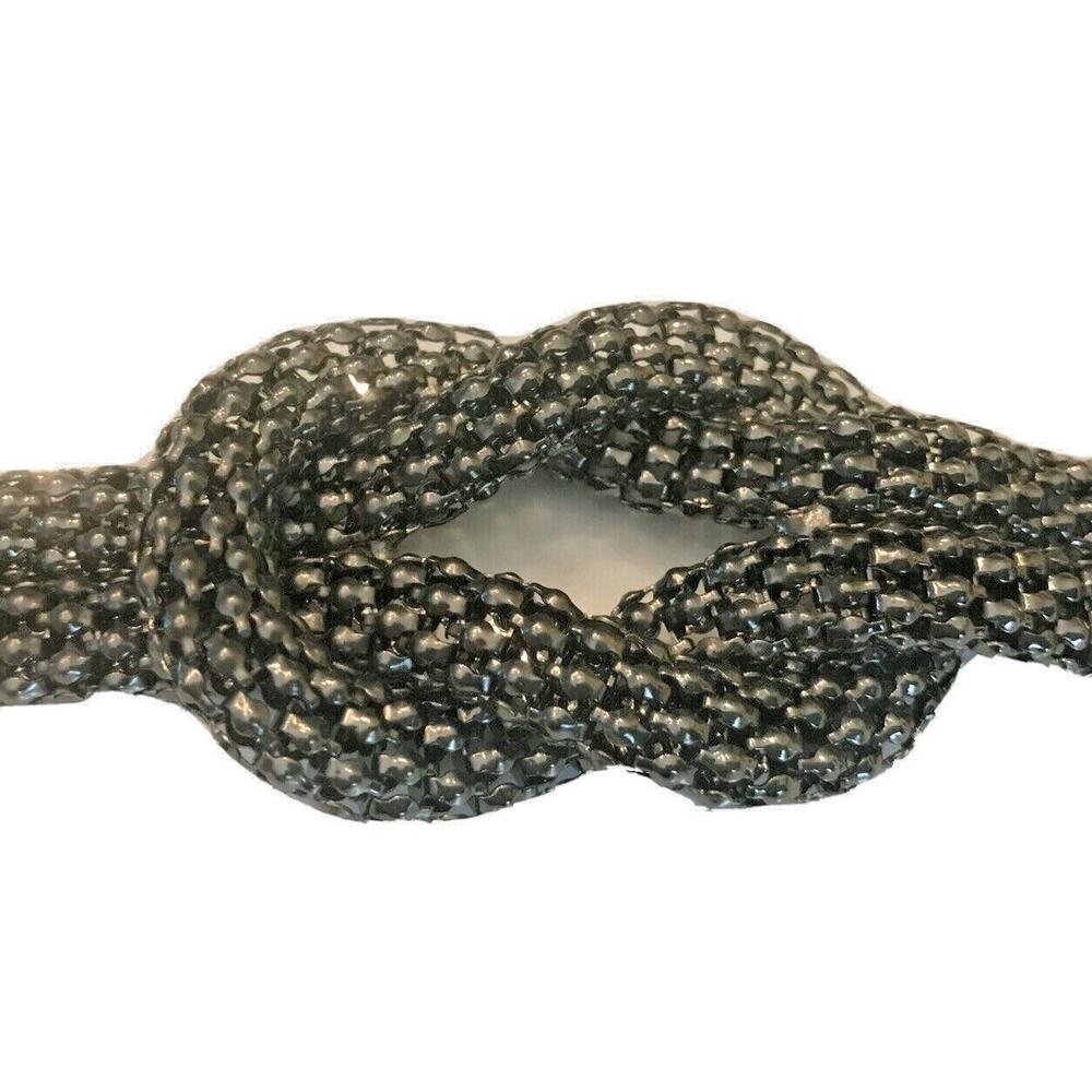 Gun Metal Black Double Strand 1 1/2" Knot Bracelet 8 1/4" L